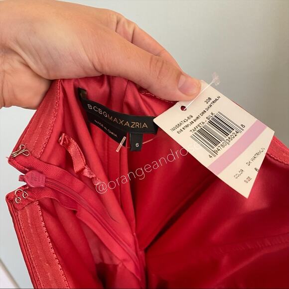 NWT BCBGMAXAZRIA Pink Mini Strapless Dress 6 - Picture 3 of 8